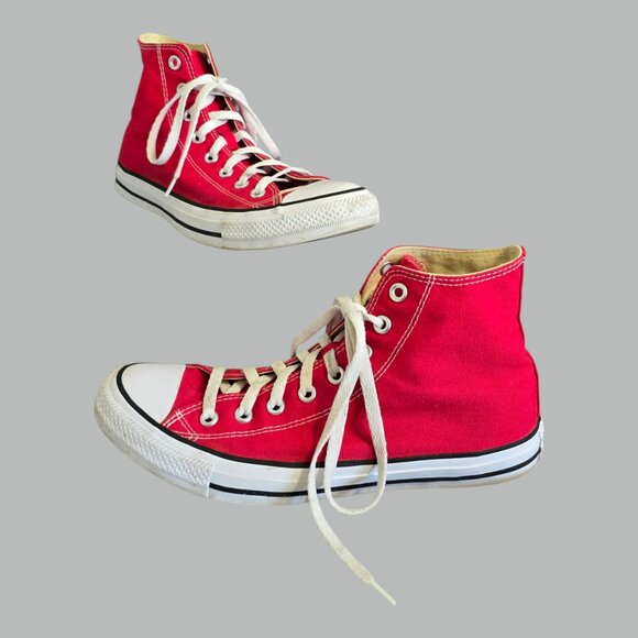 Converse Chuck Taylor All Star Hi Top Sneakers Red M9621 Women Size 11 Men 9 - Picture 1 of 10